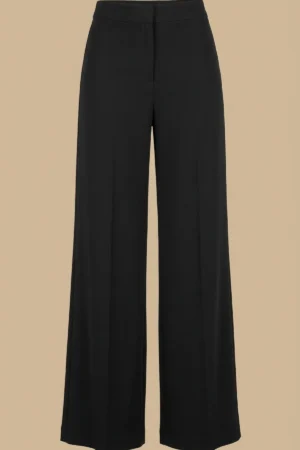 شلوار مشکی زنانه دم‌پا گشاد با تن‌خور کلاسیک نوادو کد 404023211670