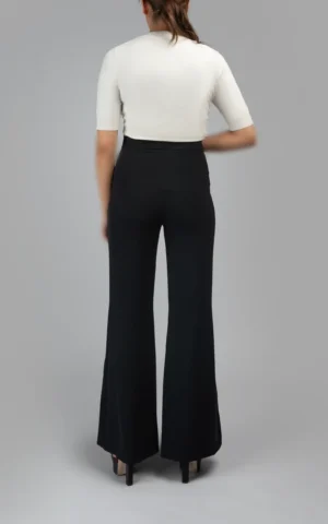 شلوار زنانه مشکی واید پاییز-زمستانه بلند نوادو