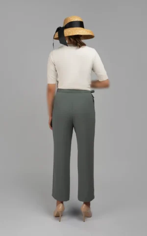 شلوار زنانه سبز-طوسی پاییز-زمستانه راسته نوادو