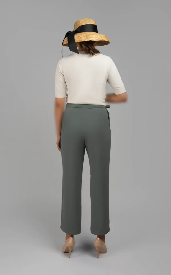 شلوار زنانه سبز-طوسی پاییز-زمستانه راسته نوادو