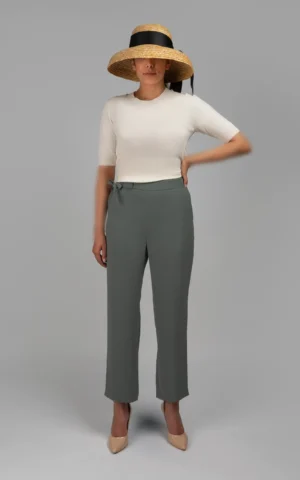 شلوار زنانه سبز-طوسی پاییز-زمستانه راسته نوادو