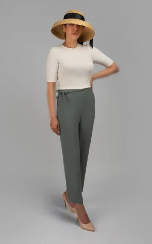 شلوار زنانه سبز-طوسی پاییز-زمستانه راسته نوادو