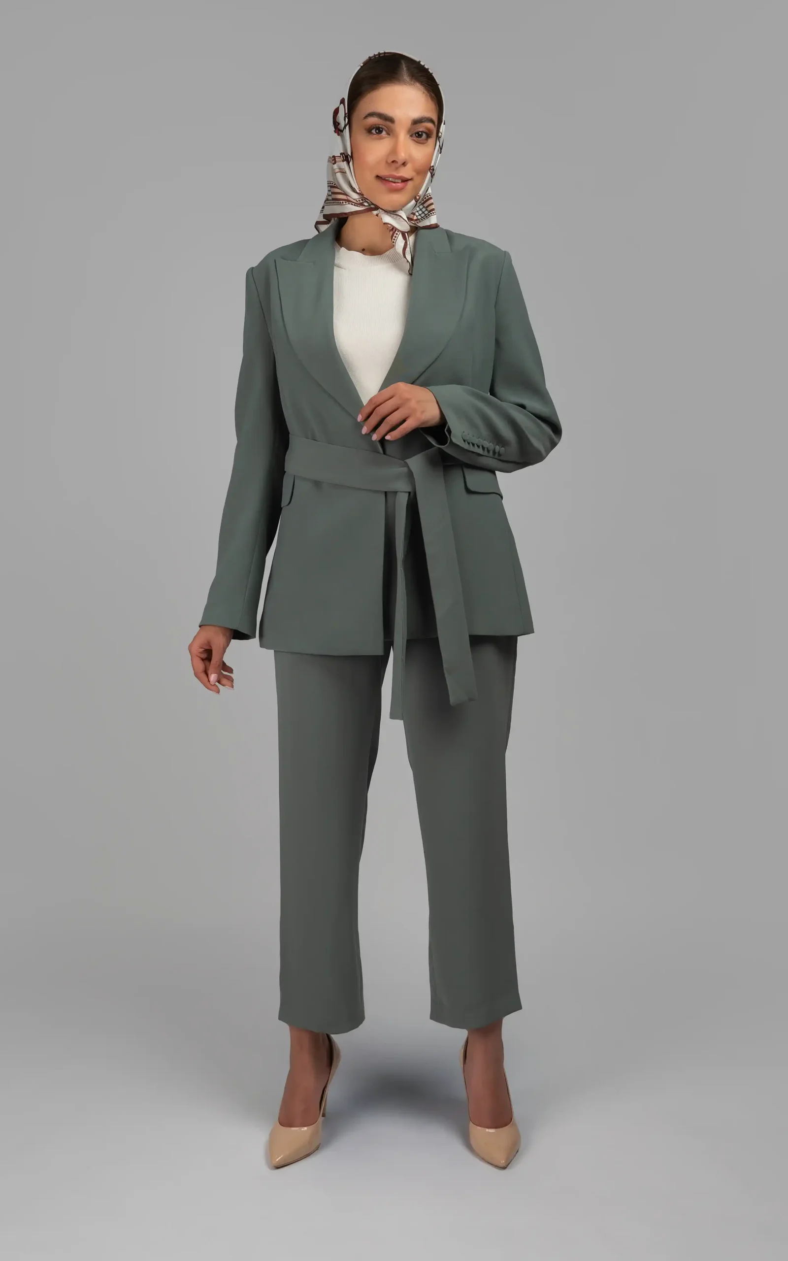 W-404023351688-4 شلوار زنانه سبز-طوسی پاییز-زمستانه راسته نوادو