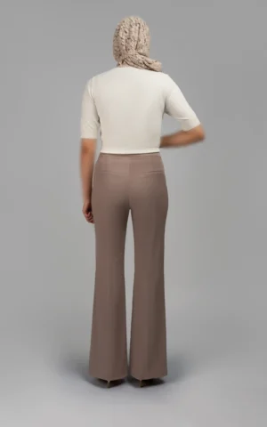 شلوار زنانه بژ پاییز-زمستانه راسته نوادو