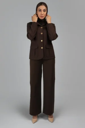 شلوار زنانه رسمی قهوه‌ای پاییز-زمستانه راسته نوادو
