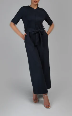 سرهمی سرمه‌ای پاییز-زمستانه آستین کوتاه نوادو رسمی