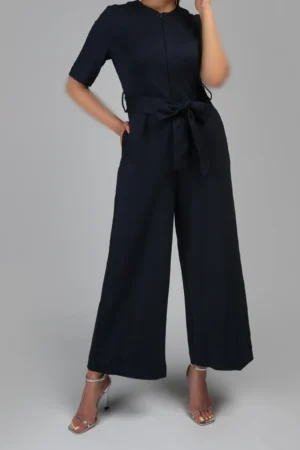 سرهمی سرمه‌ای پاییز-زمستانه آستین کوتاه نوادو رسمی