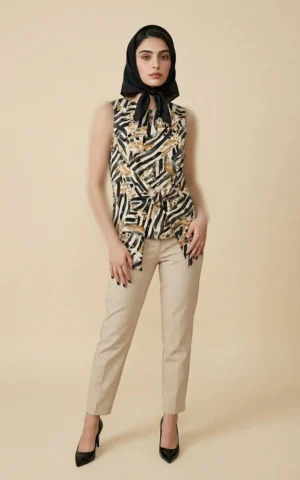 تاپ زنانه بدون آستین با طرح نوادو کد 404111021790 - Image 4