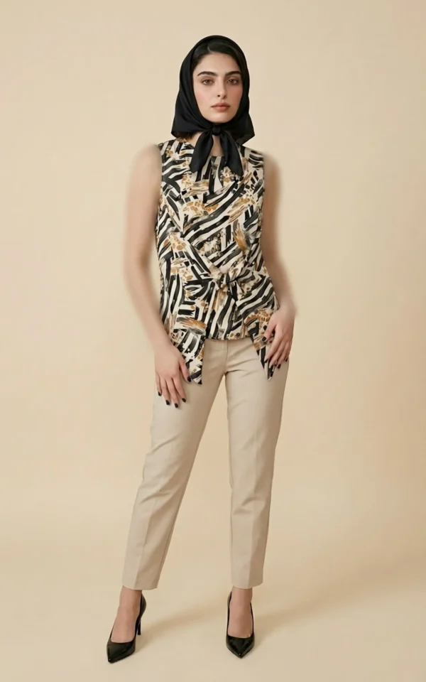 تاپ زنانه بدون آستین با طرح نوادو کد 404111021790 - Image 4