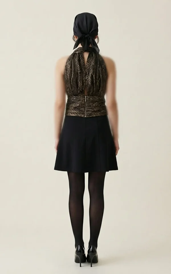 تاپ زنانه طرح‌دار بدون آستین برند نوادو پاییز-زمستانه