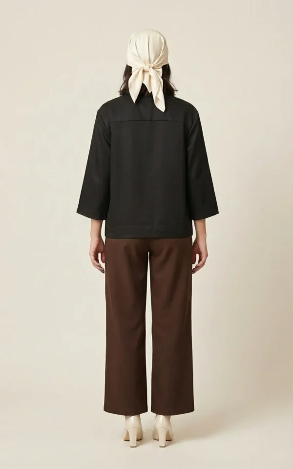 کت زنانه مشکی با یقه برگردان نوادو کد 404112151811 - Image 4