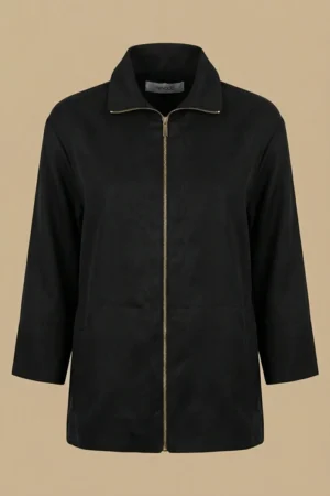 کت زنانه مشکی با یقه برگردان نوادو کد 404112151811