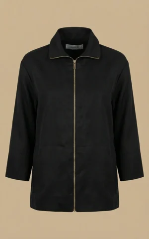 کت زنانه مشکی با یقه برگردان نوادو کد 404112151811