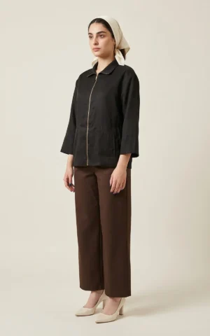 کت زنانه مشکی با یقه برگردان نوادو کد 404112151811 - Image 2