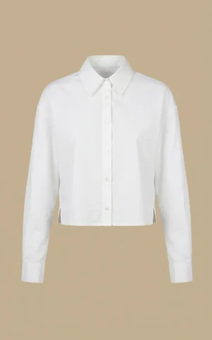 بلوز زنانه سفید کتان با قد کوتاه نوادو کد 404112271667