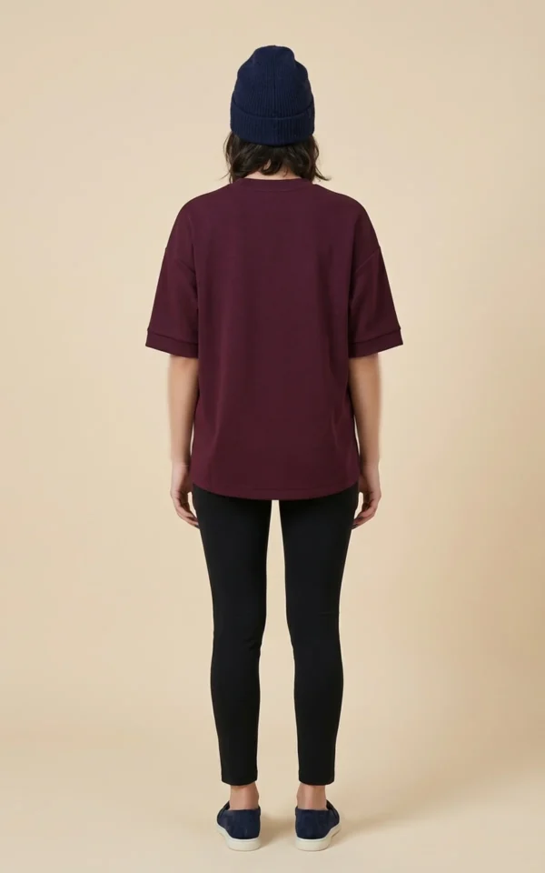 بلوز زنانه آستین سه ربع شیک برند نوادو پاییز-زمستانه بنفش رنگ