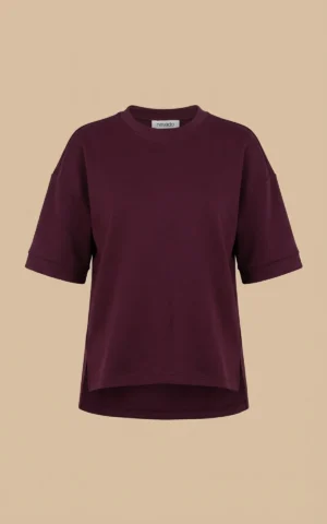 بلوز زنانه آستین سه ربع شیک برند نوادو پاییز-زمستانه بنفش رنگ