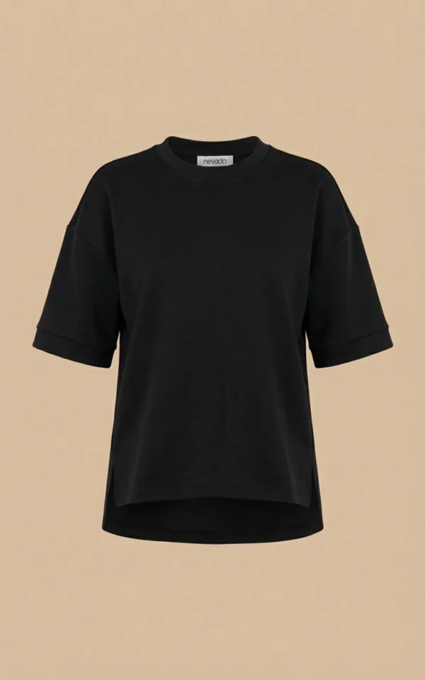 بلوز زنانه آستین سه ربع شیک برند نوادو پاییز-زمستانه مشکی