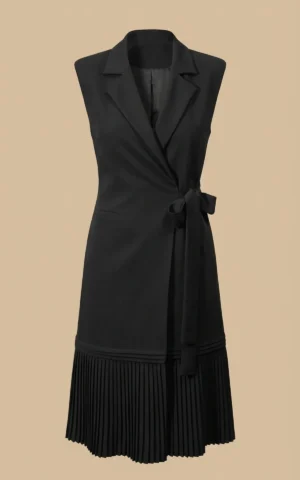 پیراهن زنانه مشکی یقه انگلیسی نوادو کد 404114131701