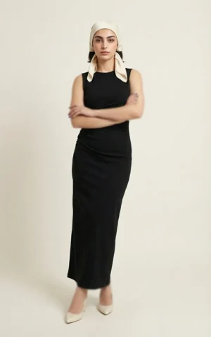 پیراهن زنانه مشکی ماکسی بدون آستین نوادو کد 404114161696 - Image 4