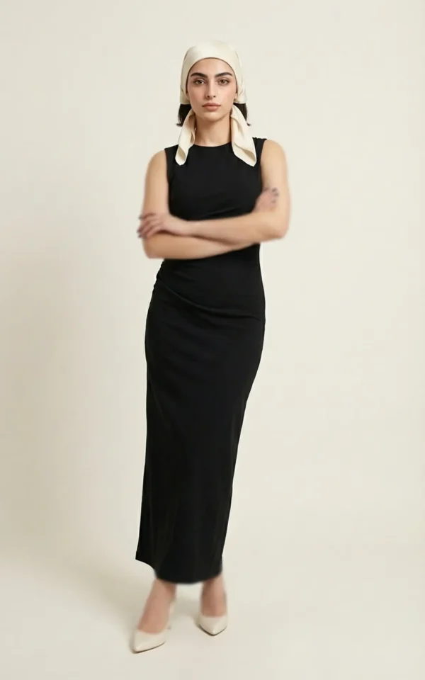 پیراهن زنانه مشکی ماکسی بدون آستین نوادو کد 404114161696 - Image 4