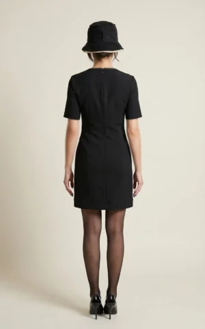 پیراهن زنانه مشکی کوتاه با آستین‌های کوتاه نوادو کد 404114351844 - Image 4