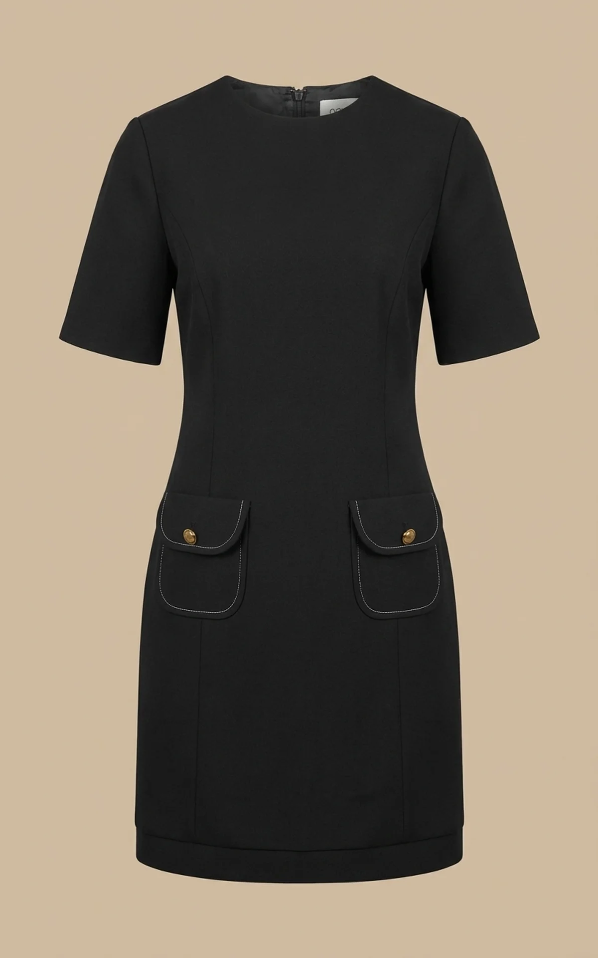 W-404114351844-3 پیراهن زنانه مشکی کوتاه با آستینهای کوتاه نوادو کد 404114351844 - Image 1