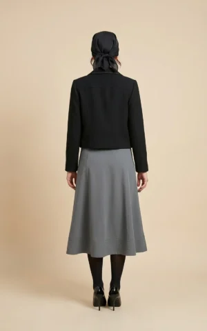 دامن زنانه طوسی برند نوادو پاییز-زمستانه شیک