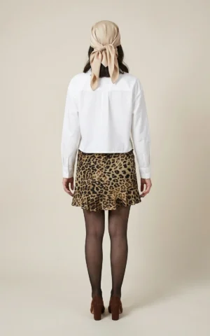 دامن کوتاه با طرح پلنگی لبه‌های چین‌دار نوادو کد 404115071813 - Image 4