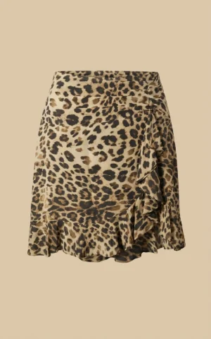 دامن کوتاه با طرح پلنگی لبه‌های چین‌دار نوادو کد 404115071813