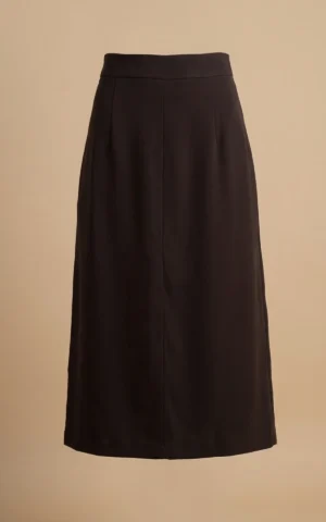 دامن زنانه قهوه‌ای تیره با فاق بلند نوادو کد 404115081816