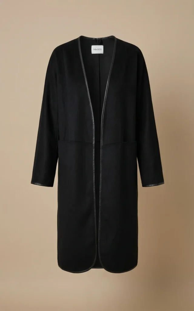 کت زنانه مشکی شیک مدل مانتو شیک پاییز-زمستانه برند نوادو