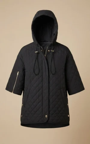 بارانی زنانه آستین سه ربع پاییز-زمستانه مشکی برند نوادو