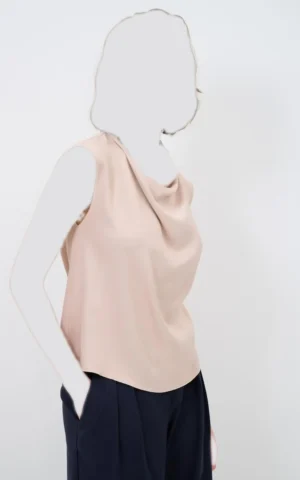 بلوز ساتن یقه دراپه بدون آستین برند آدل adL کد 11544281005