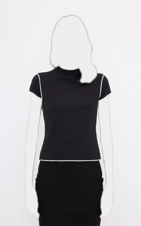 بلوز زنانه آستین کوتاه adL با طراحی شیک و کیفیت لوکس رنگ مشکی