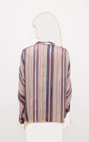 شومیز زنانه راه‌راه چند رنگ adL با طراحی مدرن و خاص مناسب استایل روزمره و رسمی از نمای پشت