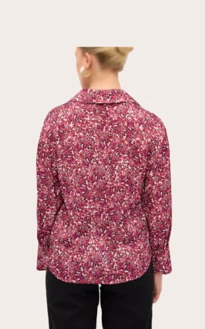 نمای پشت شومیز زنانه آستین بلند LOVEMYBODY رنگ شرابی