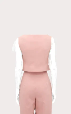 جلیقه زنانه صورتی شیک adL از نمای پشت