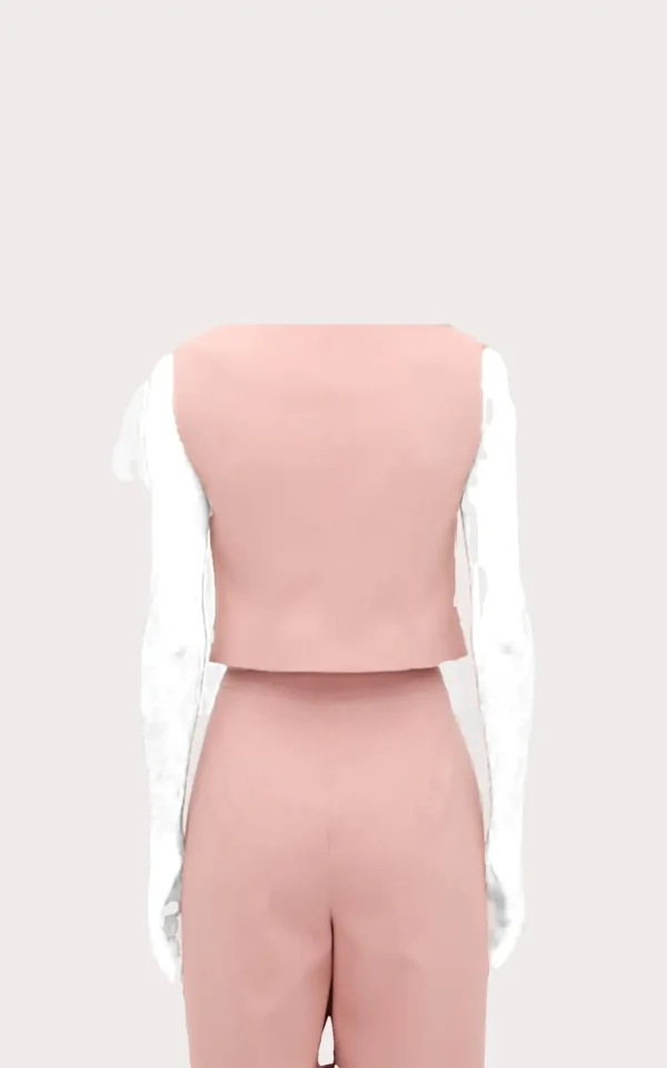 جلیقه زنانه صورتی شیک adL از نمای پشت