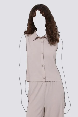 شومیز بی آستین دکمه دار