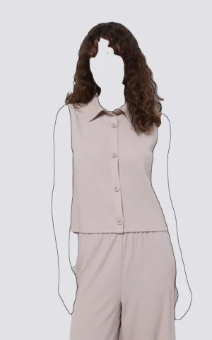 شومیز بی آستین دکمه دار