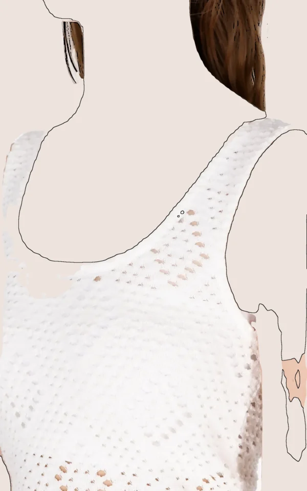 نمای یقه تاپ زنانه خامه دوزی Colin’s سفید