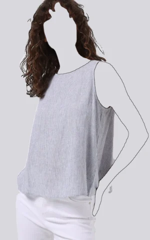 بلوز حلقه‌ای راه‌راه با طراحی باز در پشت برند کلینز کد CL1074643