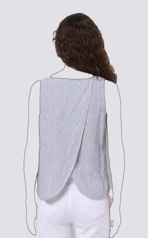 بلوز حلقه‌ای راه‌راه با طراحی باز در پشت برند کلینز کد CL1074643 - Image 2