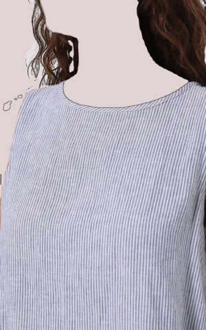 بلوز حلقه‌ای راه‌راه با طراحی باز در پشت برند کلینز کد CL1074643 - Image 5