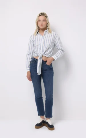 شومیز زنانه راه‌راه با گره جلو و استایل کژوال برند نوادو کد CL1075566 - Image 5