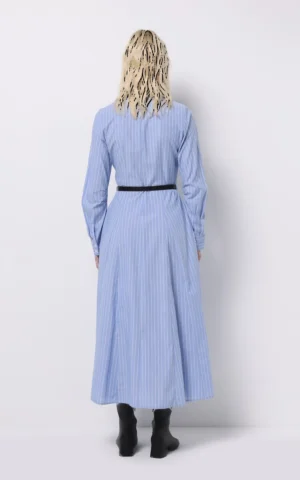 پیراهن شومیزی زنانه آبی با طرح راه‌راه عمودی برند کلینز کد CL1075584 - Image 3