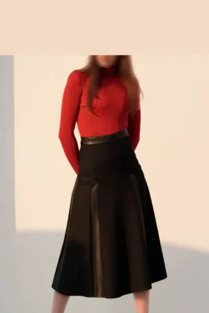 دامن زنانه بلند مشکی NEVADO با پارچه پلی‌استر و طراحی شیک