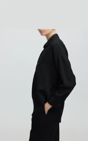 شومیز مشکی زنانه ایپکیول (Ipekyol) مدل یقه دار آستین بلند کد IS1250025120 - Image 5