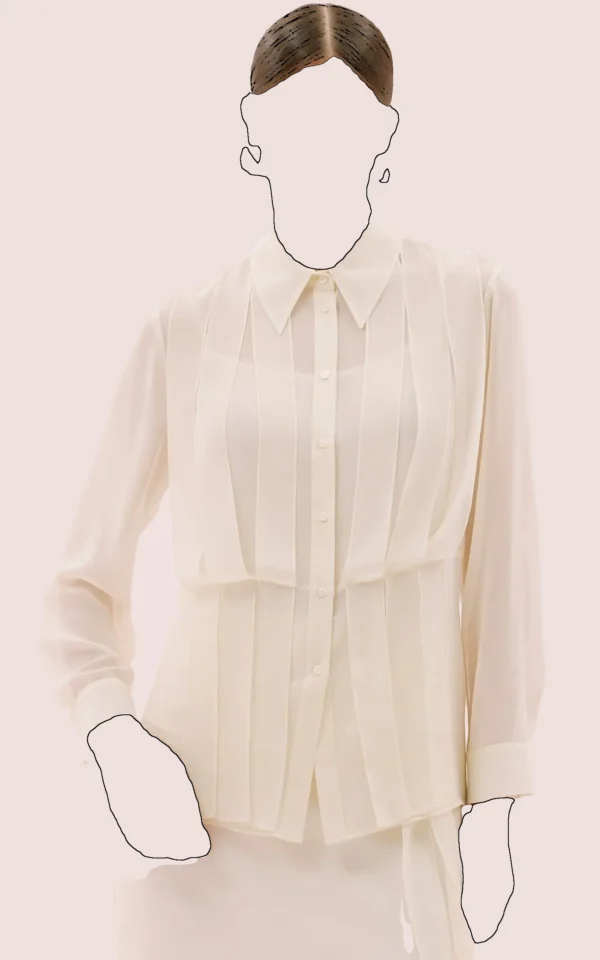 شومیز زنانه بلند چین دار ROMAN رنگ اکر